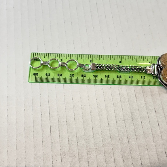 🆕 Picture Jasper Heart Bracelet in 925 Sterling Silver – Artisan Chain Design - Picture 5 of 16